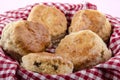 Home made scones in a basket Royalty Free Stock Photo