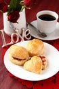 Home made scones with strawberry jam Royalty Free Stock Photo
