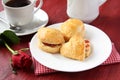 Home made scones with strawberry jam Royalty Free Stock Photo