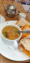 Home Made soup with sandwiches garden centre tea rooms Scotland