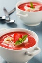 Home made soup with strawberries