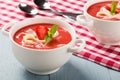 Home made soup with strawberries Royalty Free Stock Photo