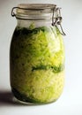 Home made sour cabbage in jar Royalty Free Stock Photo