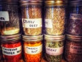 Seasoning In Kitchen Cabinet In Mason Jars