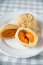 Home made Sweet Dumplings filled with apricot Royalty Free Stock Photo