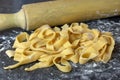 Home Made Tagliatelle On a Black Surface Royalty Free Stock Photo