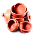 Home made terracotta traditional pots and bowls Royalty Free Stock Photo