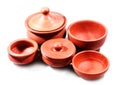 Terracotta traditional home made pots and bowls Royalty Free Stock Photo