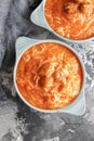 Tomato soup with noodles and meatballs Royalty Free Stock Photo