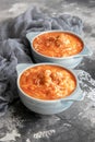 Tomato soup with noodles and meatballs Royalty Free Stock Photo