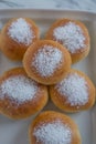 Traditional german donuts filled with jam Royalty Free Stock Photo