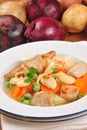 home made vegetable soup with pork meat Royalty Free Stock Photo