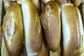 Home-made white breads in market Royalty Free Stock Photo