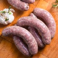 Home-made white sausage out pigs and calf meat Royalty Free Stock Photo