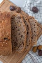 Home made whole grain rye bread with chestnuts