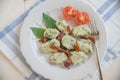 Home made wild garlic gnocchi Royalty Free Stock Photo