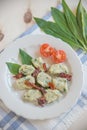 Home made wild garlic gnocchi Royalty Free Stock Photo