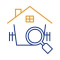 home, magnifying glass, house finding icon