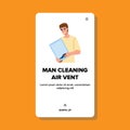 home man cleaning air vent vector Royalty Free Stock Photo