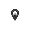 Home map pointer icon in simple design. Vector illustration Royalty Free Stock Photo