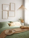 Home mockup, cozy bedroom interior background Royalty Free Stock Photo