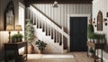 Home mockup farmhouse hallway interior background Ai generative