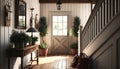 Home mockup farmhouse hallway interior background Ai generative