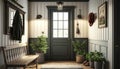 Home mockup farmhouse hallway interior background Ai generative