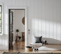 Home mockup, farmhouse hallway interior background