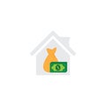 Home money icon bank icon