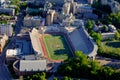 Aerial view of university McGill`s Percial Molson Stadium, Montreal, Quebec, Canada