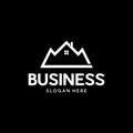 Home Mountain Line simple logo, logotype element for template Royalty Free Stock Photo