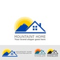 Mountain home with sun logo