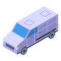 Home move bus icon isometric vector. Service pack