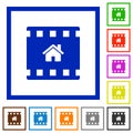 Home movie flat framed icons