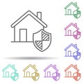 Home network security multi color icon. Simple thin line, outline vector of security icons for ui and ux, website or mobile Royalty Free Stock Photo