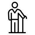 Home nursing elderly man icon, outline style