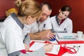 Home nursing staff makes coffee break