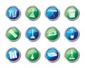 Home objects and tools icons over colored background Royalty Free Stock Photo