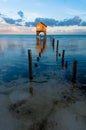 Home on the Ocean in Ambergris Caye Royalty Free Stock Photo