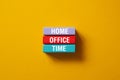 Home.offfice,time - word concept on cubes, text Royalty Free Stock Photo