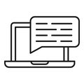 Home office chat icon, outline style Royalty Free Stock Photo