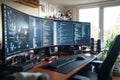 Home Office Coding Setup Royalty Free Stock Photo