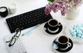 Home office desk. female workspace Royalty Free Stock Photo