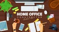 Home office desk template design Royalty Free Stock Photo