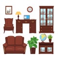 Home office furniture vector set