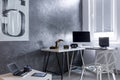 Home office in grey idea Royalty Free Stock Photo