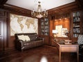 Home office interior design in classic style