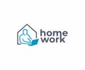 Home office logo design. Remote employee vector design