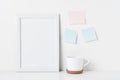 Home office minimal workspace desk, mockup Royalty Free Stock Photo